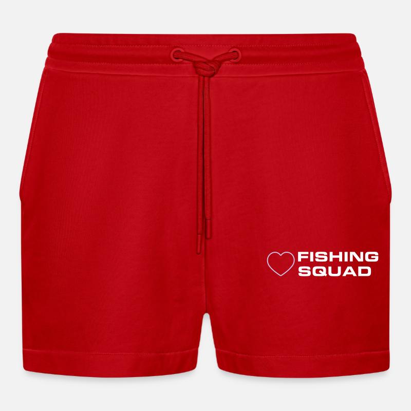 Escouade de pêche - Short bio décontracté court fabriqué en UE - rouge