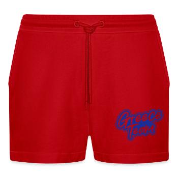 Greece Team - Organic Relaxed Cropped Shorts Made in EU - red - Front