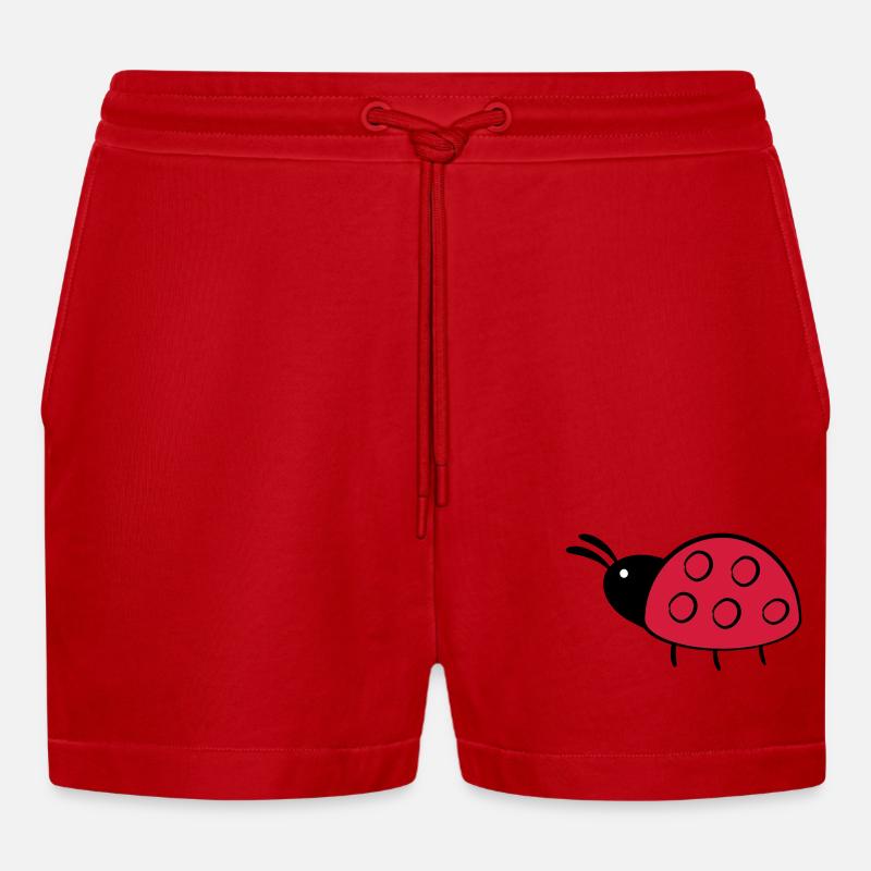 Marienkäfer - Organic Relaxed Cropped Shorts Made in EU - Rot