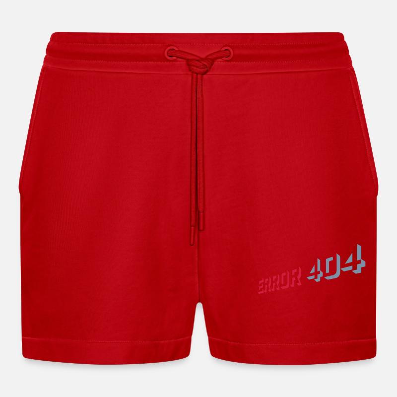 Error 404 Nerd Computer - Organic Relaxed Cropped Shorts Made in EU - Rot