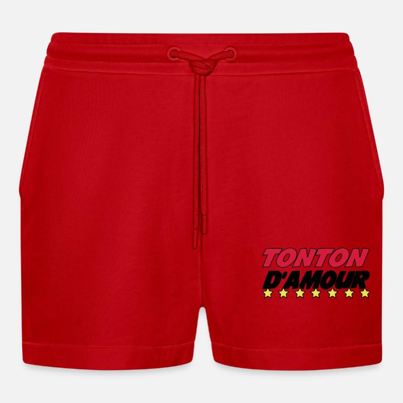 Onkel der Liebe - Organic Relaxed Cropped Shorts Made in EU - Rot