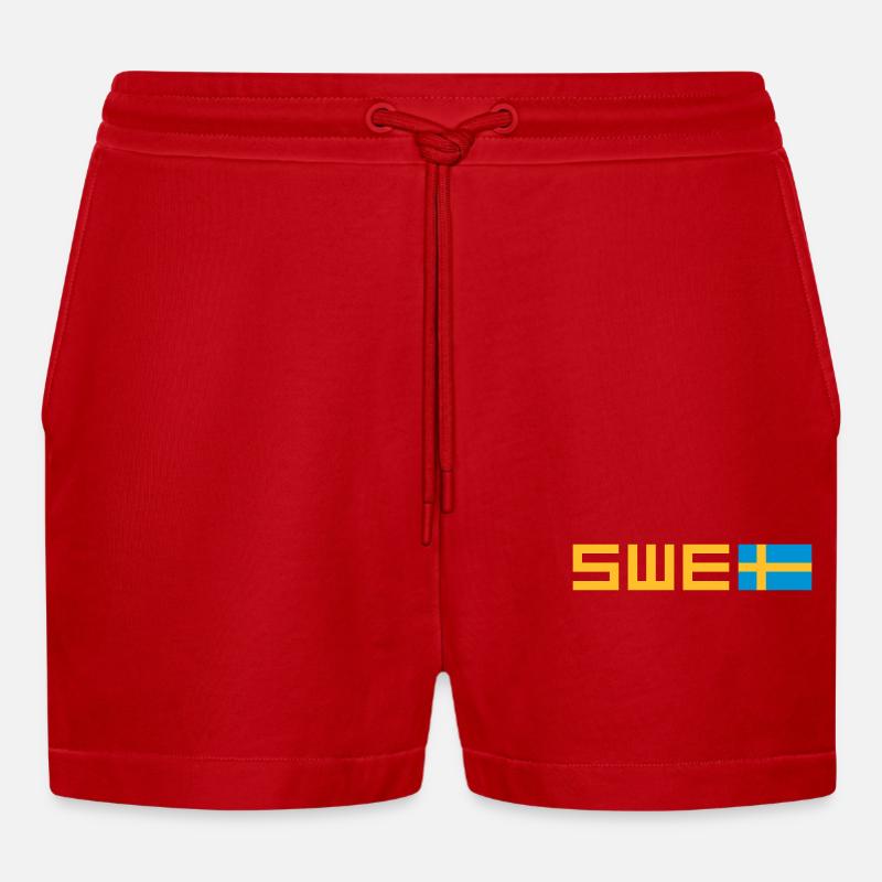 Suède - Short bio décontracté court fabriqué en UE - rouge