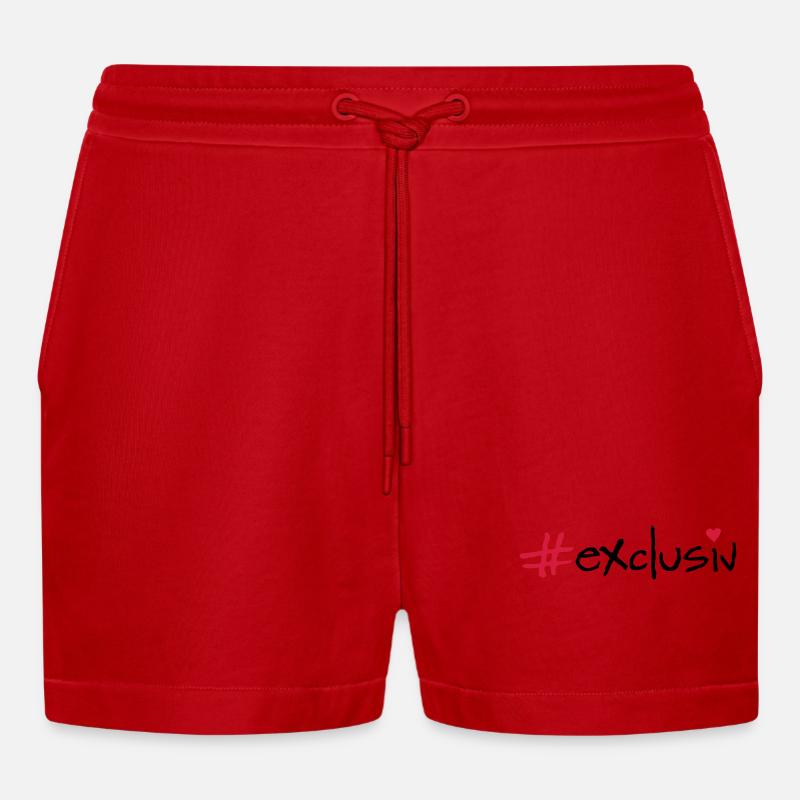 exclusively - Organic Relaxed Cropped Shorts Made in EU - red