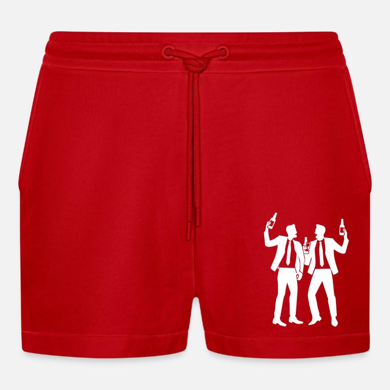 Team Drinking Mannschaft - Organic Relaxed Cropped Shorts Made in EU - red