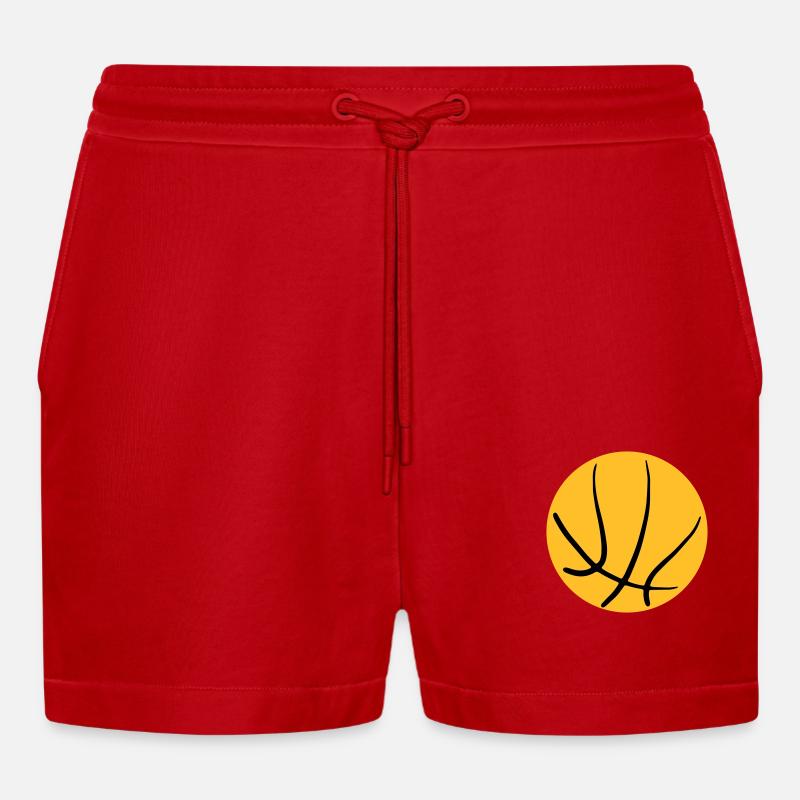 Basket-ball 19 - Short bio décontracté court fabriqué en UE - rouge