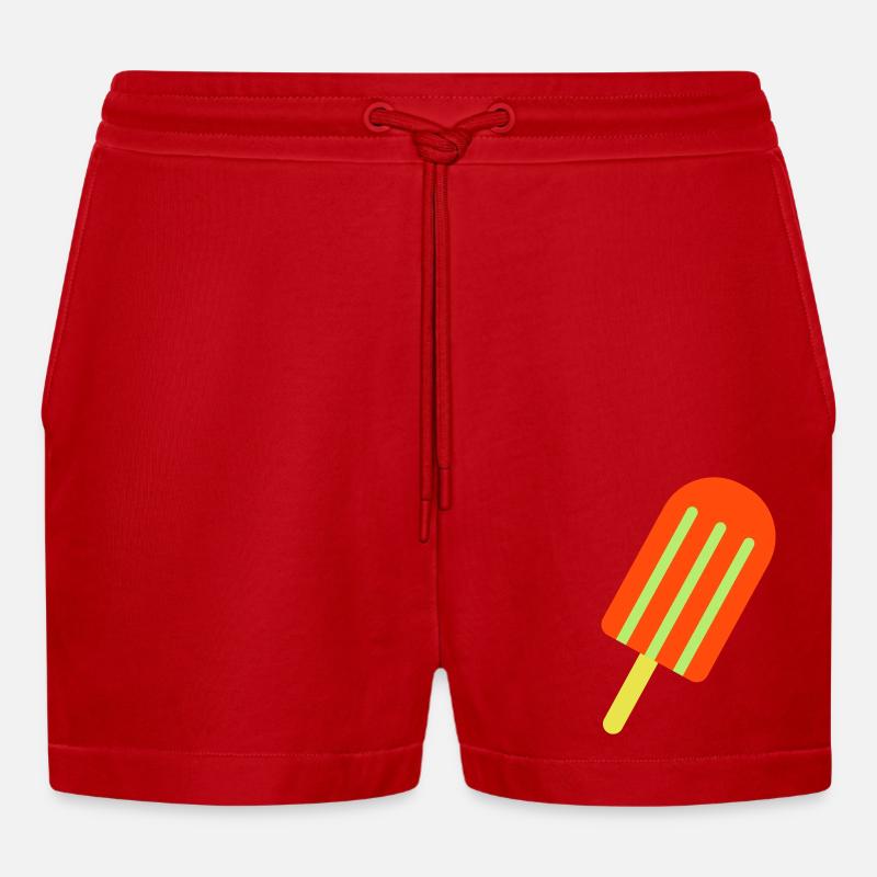 eis eiscreme 1 - Organic Relaxed Cropped Shorts Made in EU - Rot