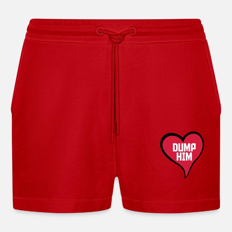 dump him Zitat Logo - Organic Relaxed Cropped Shorts Made in EU - Rot