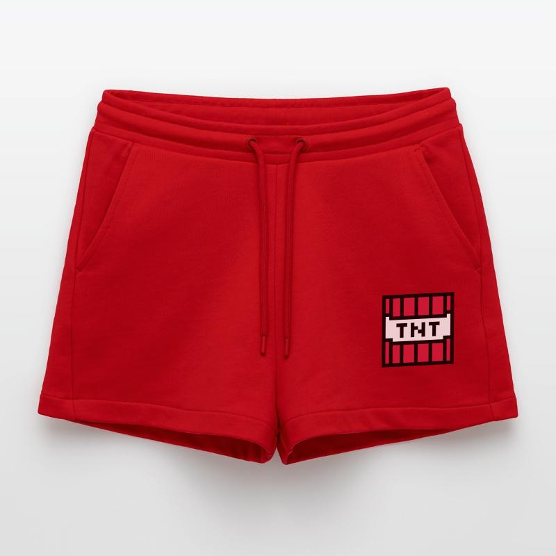 computer pixel retro game gambled nerd Organic Relaxed Cropped Shorts Made in EU
