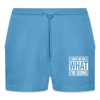 I Have No Idea - Organic Relaxed Cropped Shorts Made in EU -  Sol Blue - Vorne