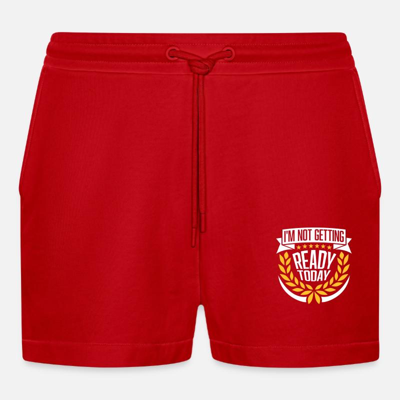 not getting ready today - Organic Relaxed Cropped Shorts Made in EU - Rot