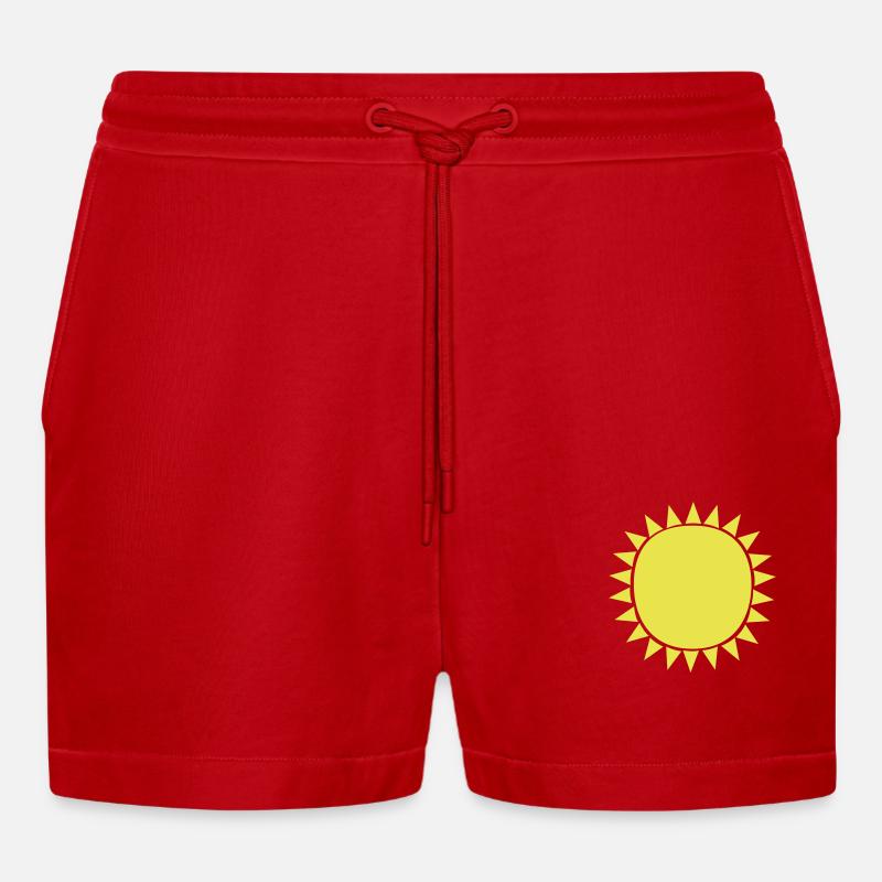 Soleil Soleil - Short bio décontracté court fabriqué en UE - rouge