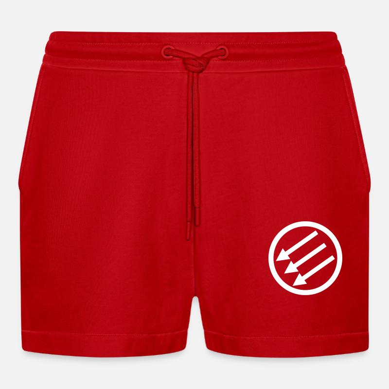 Järnfronten / Eiserne Front / Iron Front - Organic Relaxed Cropped Shorts Made in EU - Rot