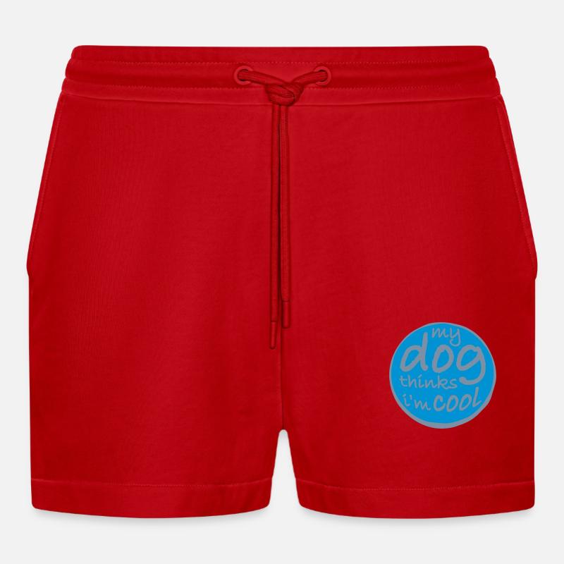 Dog thinks im cool - Organic Relaxed Cropped Shorts Made in EU - Rot