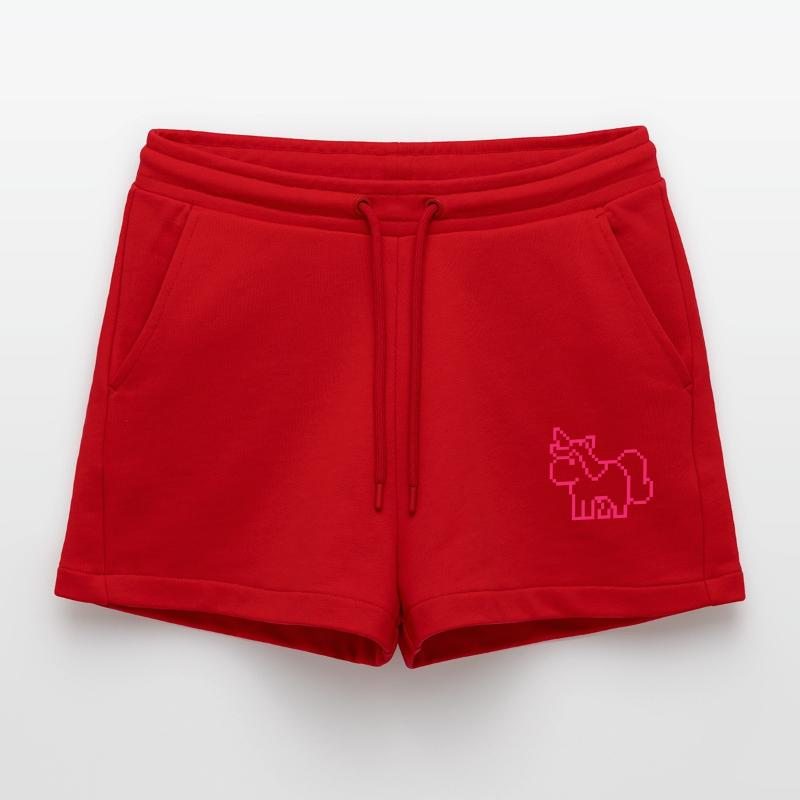 pixel einhorn Organic Relaxed Cropped Shorts Made in EU
