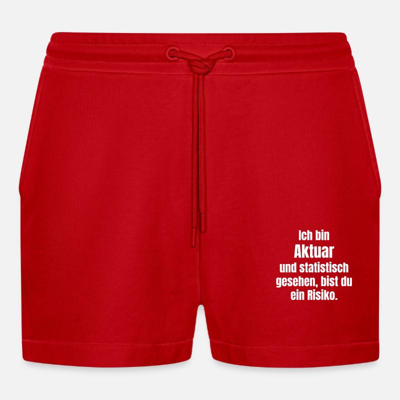 Aktuar - Organic Relaxed Cropped Shorts Made in EU - Rot