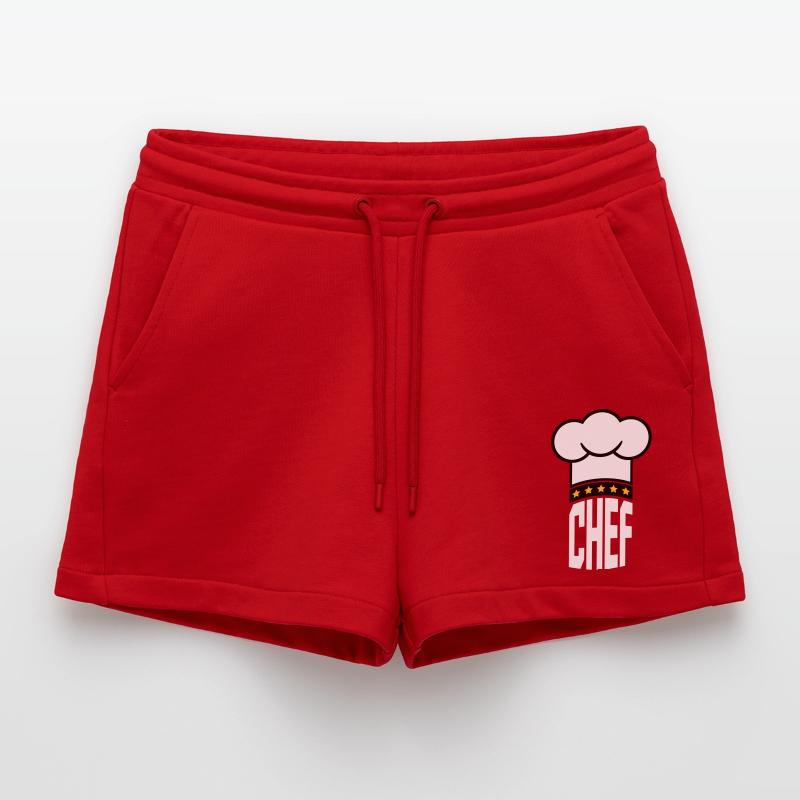 5 Star Chef's Hat Le Chef Kitchen Master Organic Relaxed Cropped Shorts Made in EU