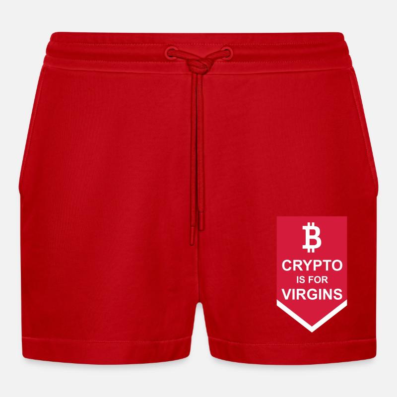 Crypto est pour les vierges - Short bio décontracté court fabriqué en UE - rouge