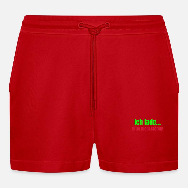 Ich lade...bitte nicht stören! - Organic Relaxed Cropped Shorts Made in EU - Rot