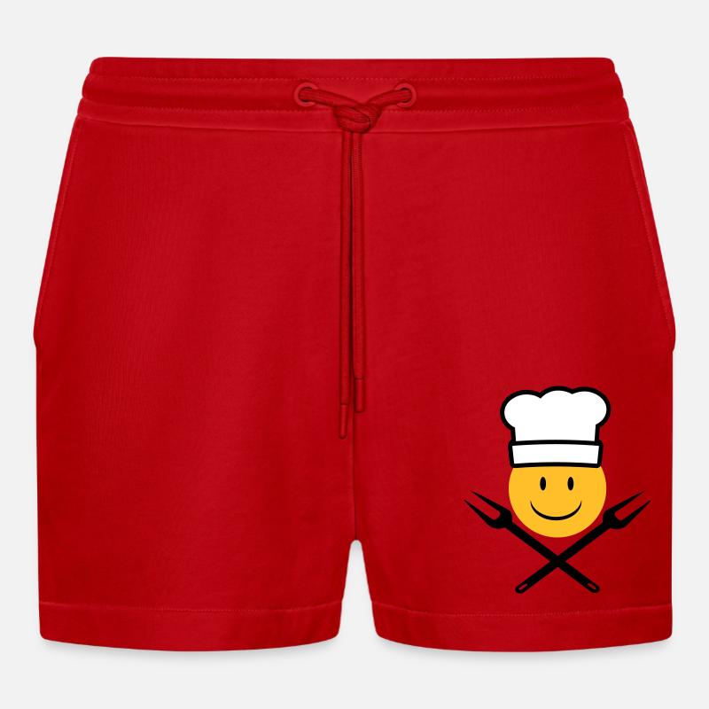grillen - Organic Relaxed Cropped Shorts Made in EU - Rot
