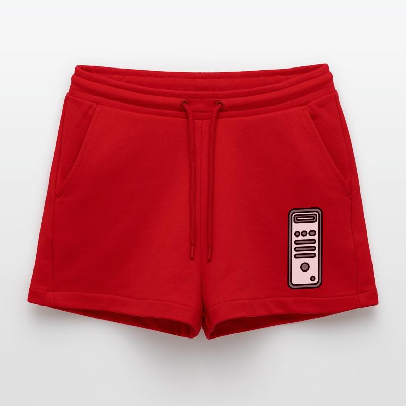 Chassis Computer Tower Icon Organic Relaxed Cropped Shorts Made in EU