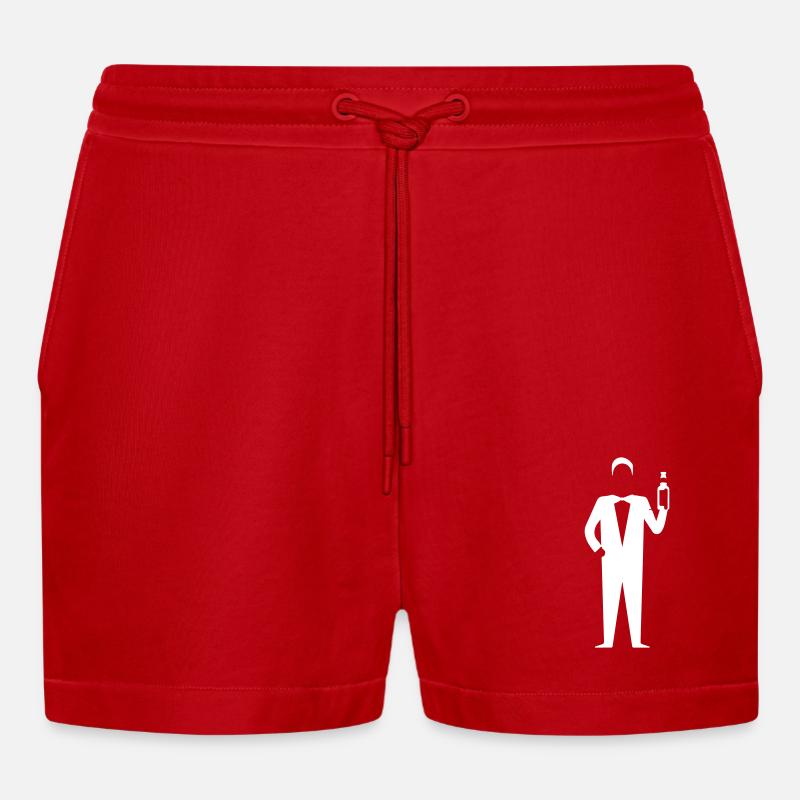 Bräutigam Hochzeit Junggesellenabschied - Organic Relaxed Cropped Shorts Made in EU - Rot
