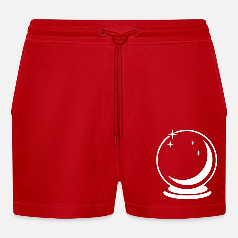 Glaskugel - Organic Relaxed Cropped Shorts Made in EU - Rot