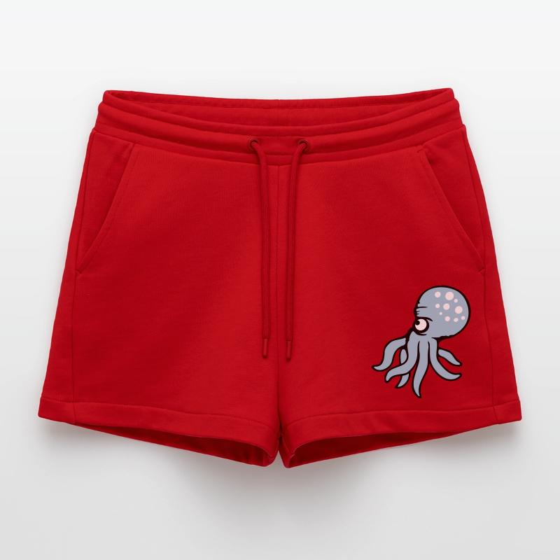 Octopus, octopus, octopus, cephalopod, evil eye Organic Relaxed Cropped Shorts Made in EU