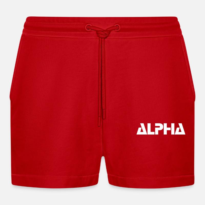 ALPHA - Organic Relaxed Cropped Shorts Made in EU - Rot