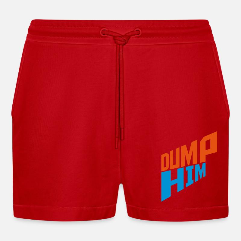 dump him Zitat Logo - Organic Relaxed Cropped Shorts Made in EU - Rot