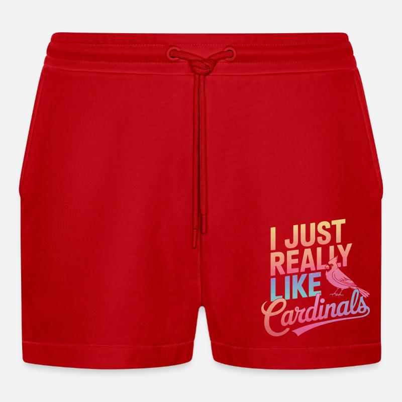 Kardinal Rotkardinal Vogel Roter Kardinal - Organic Relaxed Cropped Shorts Made in EU - Rot