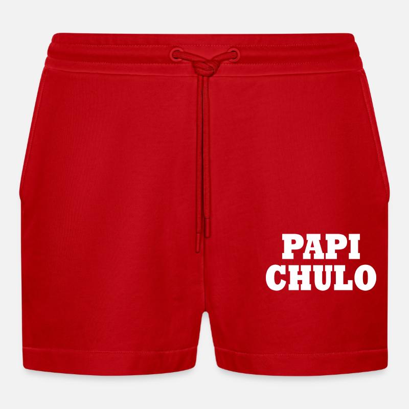 Papi chulo - Short bio décontracté court fabriqué en UE - rouge