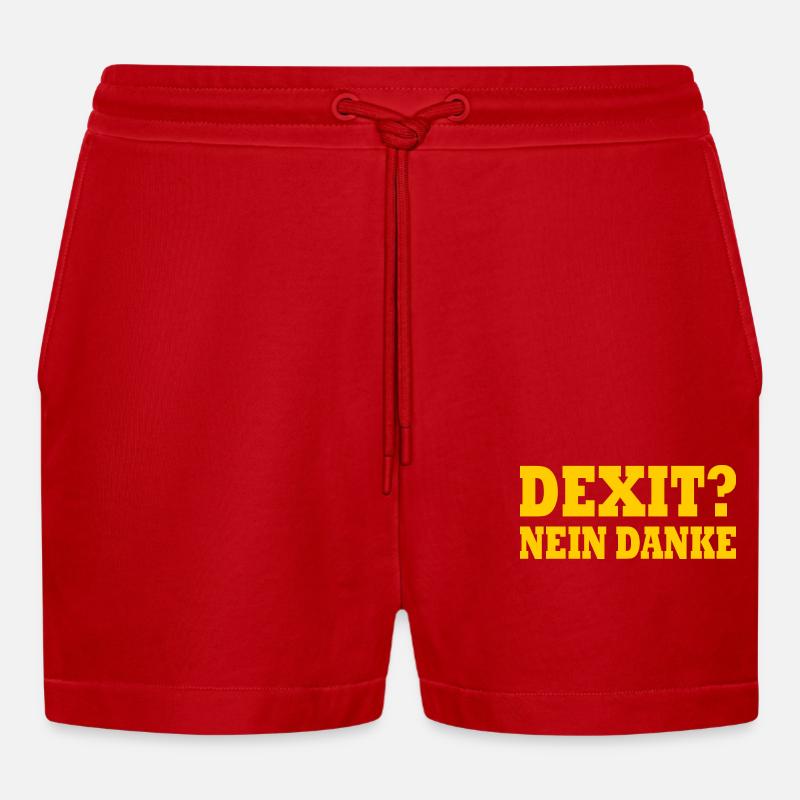 Dexit non merci - Short bio décontracté court fabriqué en UE - rouge
