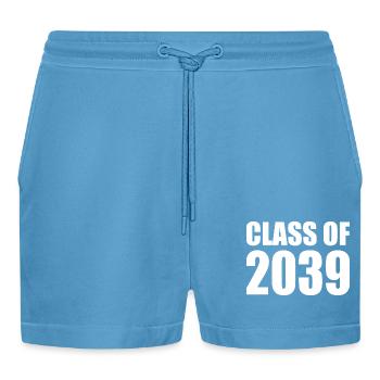 Class of 2039 - Organic Relaxed Cropped Shorts Made in EU -  Sol Blue - Vorne