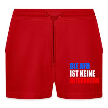 die afd ist keine alternative - Organic Relaxed Cropped Shorts Made in EU - Rot - Vorne