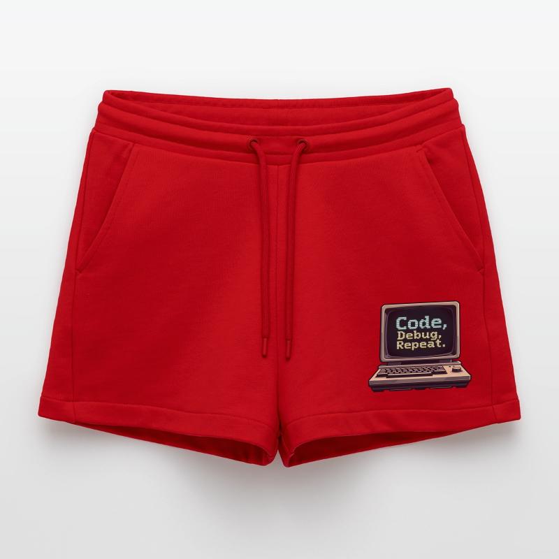 Code Debug Repeat - Software Engineer Organic Relaxed Cropped Shorts Made in EU