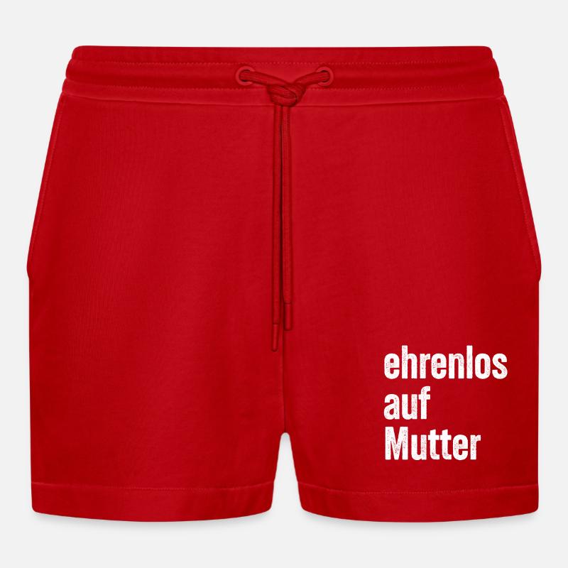 Ehrenlos auf Mutter - Organic Relaxed Cropped Shorts Made in EU - Rot