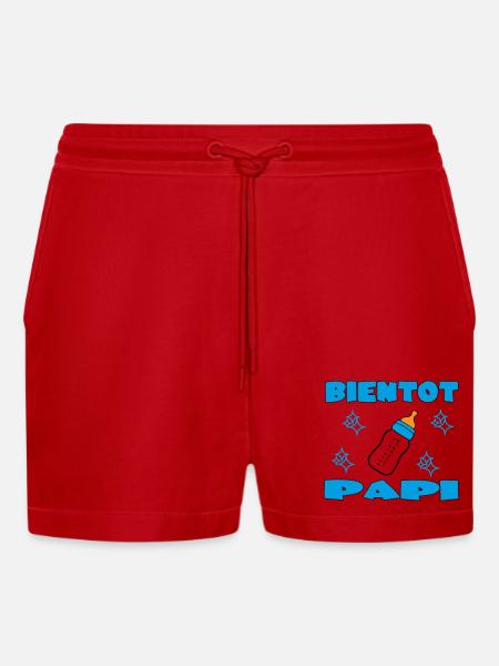 BIENTOT PAPI - Short bio décontracté court fabriqué en UE - rouge