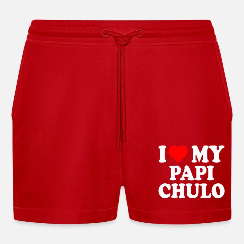 I love my papi chulo - Short bio décontracté court fabriqué en UE - rouge