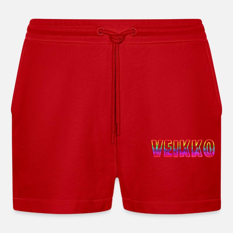 veikko rs regenbogen - Organic Relaxed Cropped Shorts Made in EU - Rot