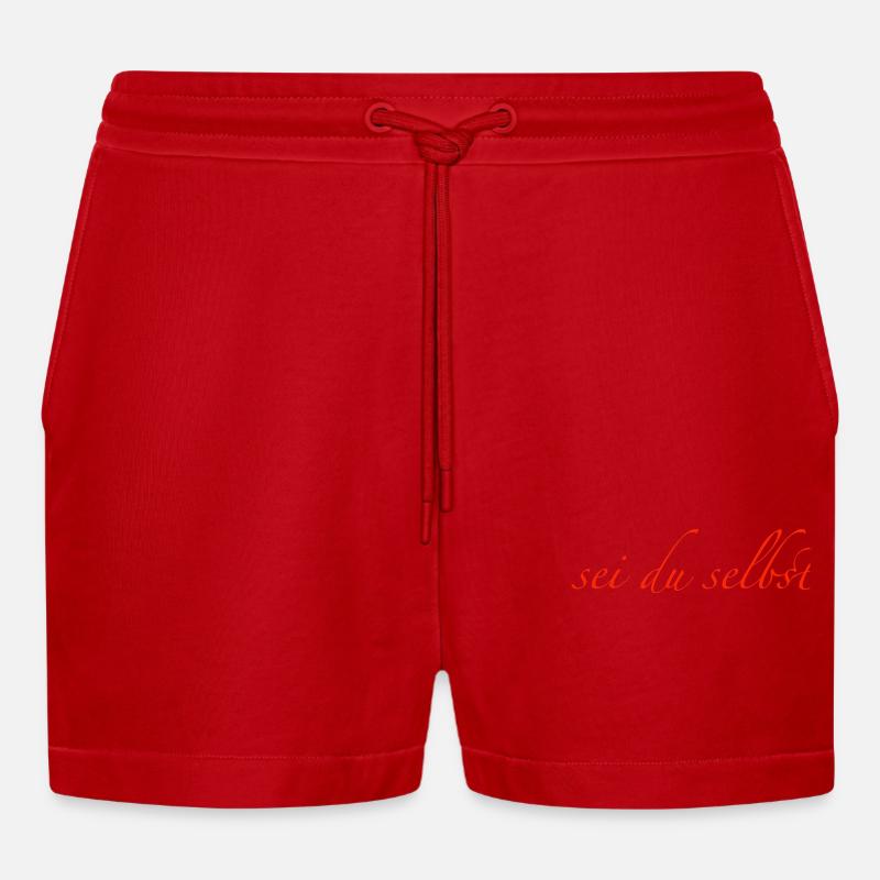 sei du selbst - Organic Relaxed Cropped Shorts Made in EU - Rot