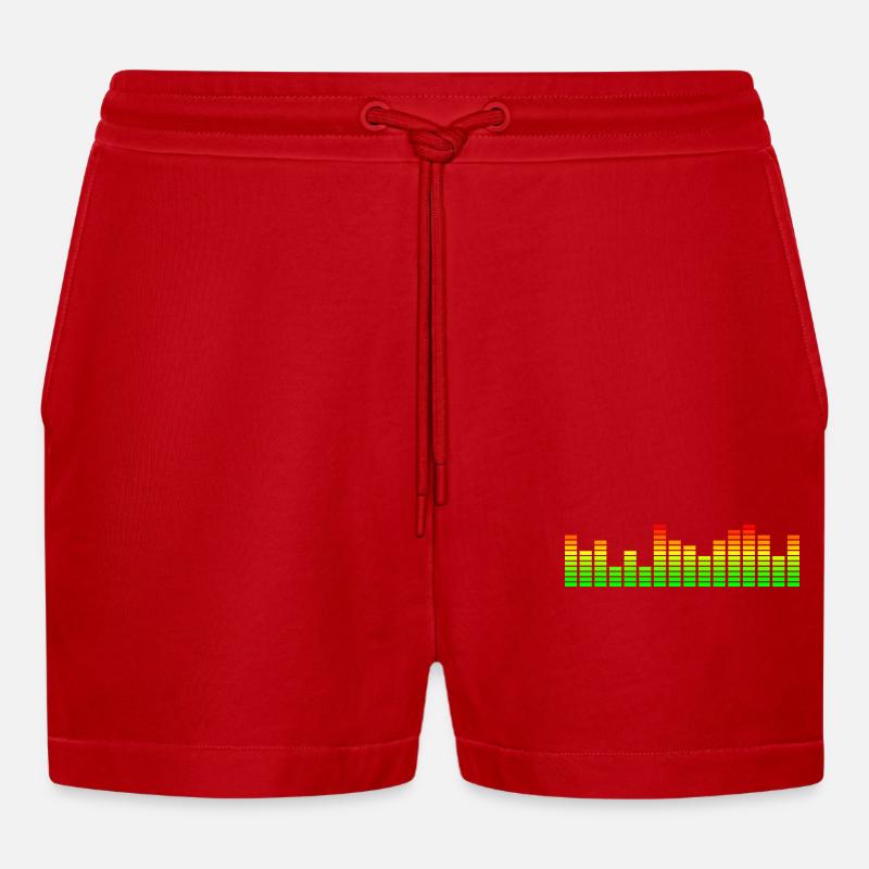 Musik Equalizer & visualizer - Organic Relaxed Cropped Shorts Made in EU - Rot