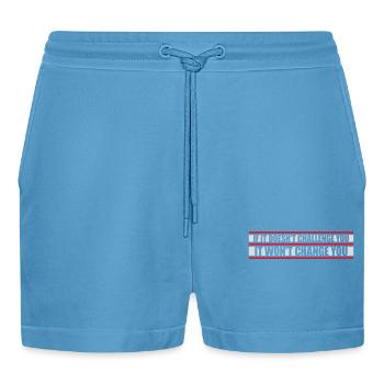 Séance d’entraînement Fitness Motivation Citation - Short bio décontracté court fabriqué en UE -  Sol Blue - Devant