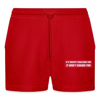 Séance d’entraînement Fitness Motivation Citation - Short bio décontracté court fabriqué en UE - rouge - Devant