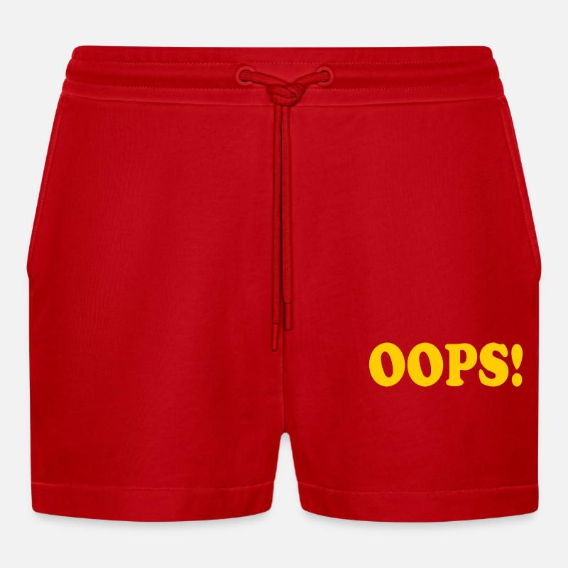Oops - Organic Relaxed Cropped Shorts Made in EU - Rot
