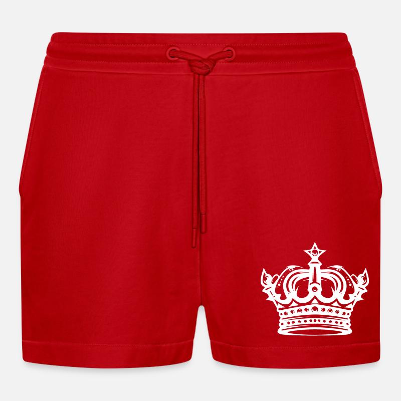 Krone Element - Organic Relaxed Cropped Shorts Made in EU - Rot