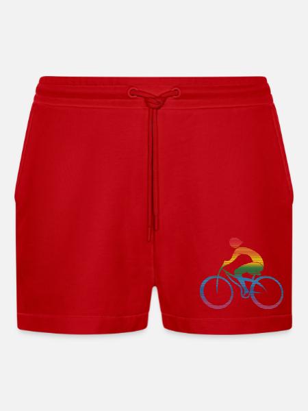 Cyclist - Organic Relaxed Cropped Shorts Made in EU - red