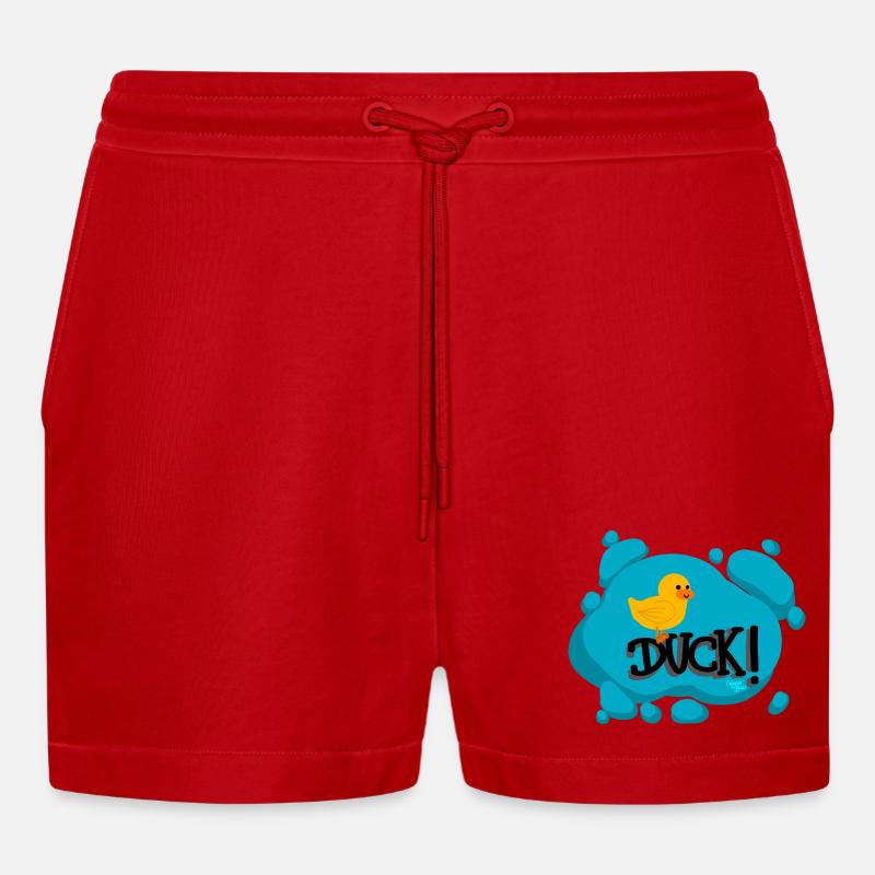 Anatra! -CB - Pantaloncini corti ecologici casual Made in UE - rosso
