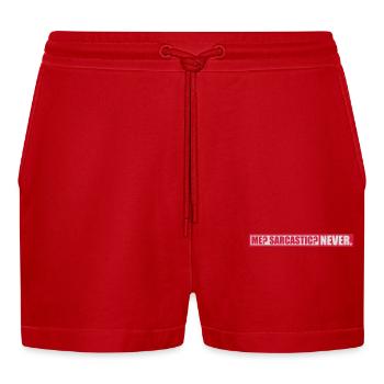 me sarcastic never quote - Organic Relaxed Cropped Shorts Made in EU - red - Front