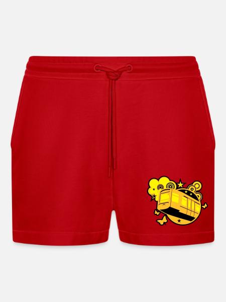 Monorail - Organic Relaxed Cropped Shorts Made in EU - red