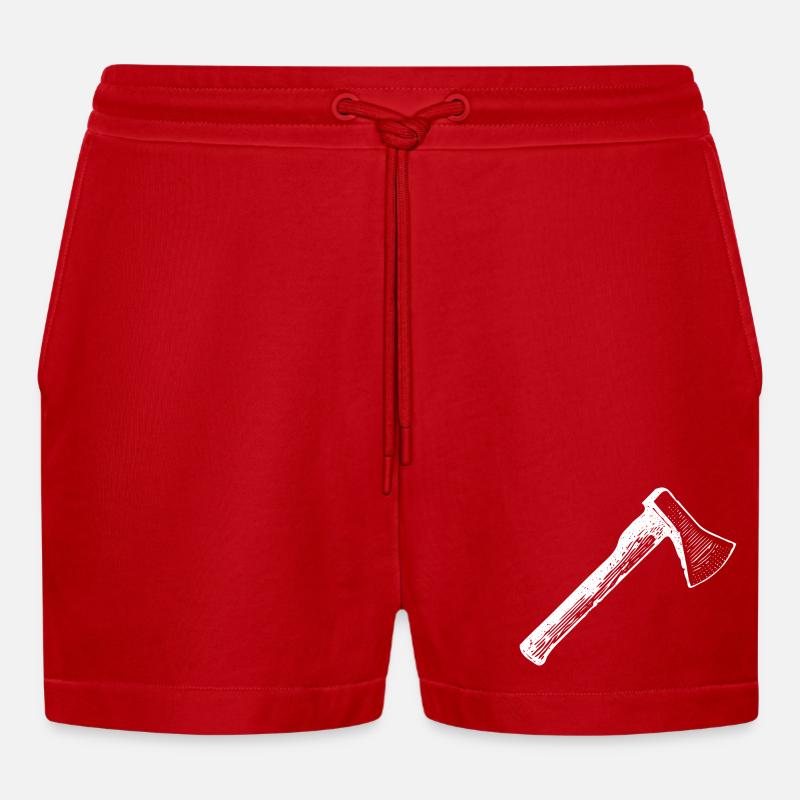 Axt - Organic Relaxed Cropped Shorts Made in EU - Rot